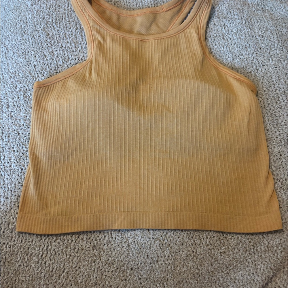 lululemon athletica ribbed tank top in mustard
